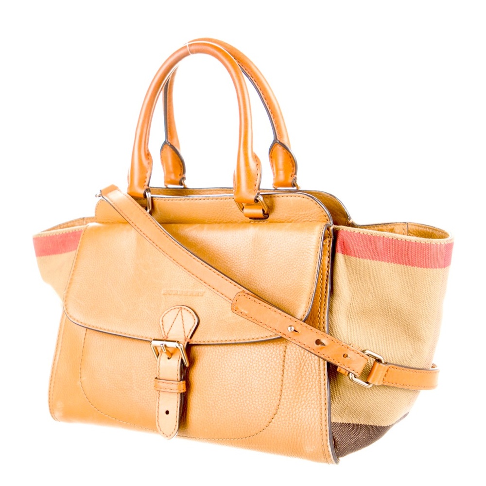 Burberry grainy calfskin house check tote